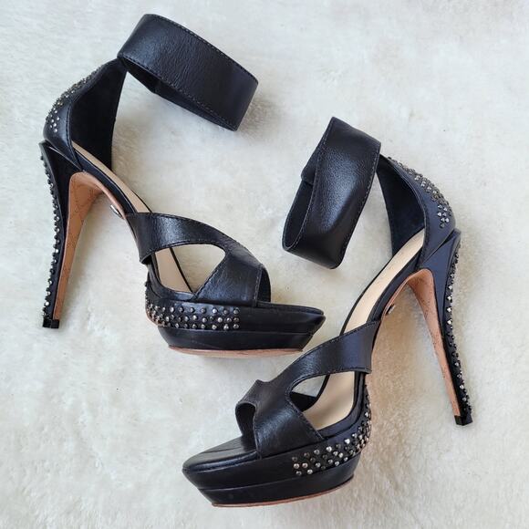 L.A.M.B. Studded Ankle Strap Platform Heels - Picture 4 of 9